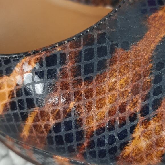 Michael Kors Flora Snake Open Toe Heels Sz 7.5 - Picture 2 of 11